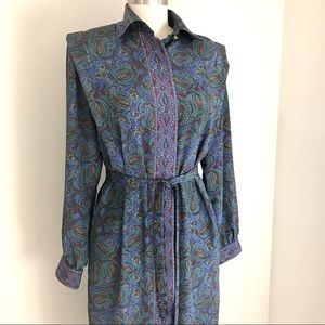 True Vintage Long Sleeve 90s Paisley Print Shift Dress